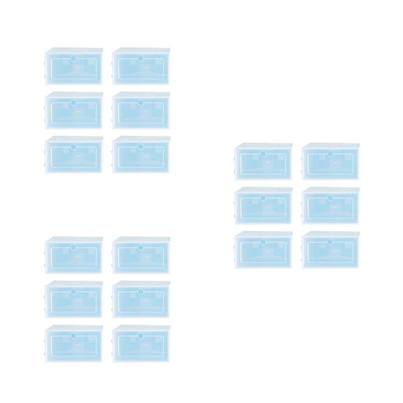 FUEENIRVA Shoes Box Closet Organization Blue 18Set 12.4x8.4x4.7in