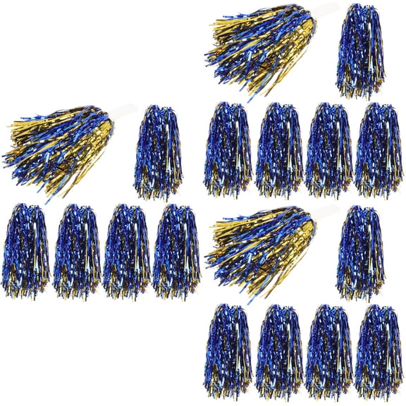 WORGEOUS 18 Pcs Cheerleading Pom Poms Metallic Cheerleader Pompoms Cheerleading Handheld Props