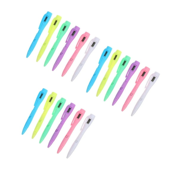 WORGEOUS 18 pcs  Ballpoint Pen with Clock Digital Watch Pen Ballpoint with Timer Fine Point Time Pen Convenient Pen with Clock Pen for Note-Taking Writing Pen with Watch