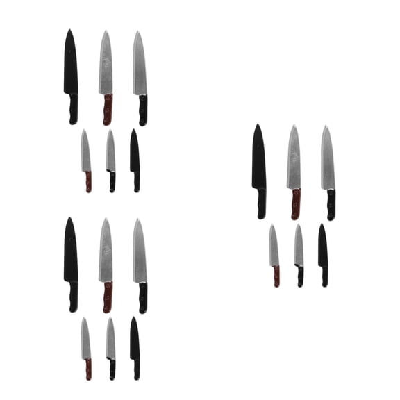 WORGEOUS 18 pcs Dollhouse Miniature Accessories Realistic Kitchen Knives Miniature Dollhouse Scene Model Pretend Play Dollhouse Decoration Accessories