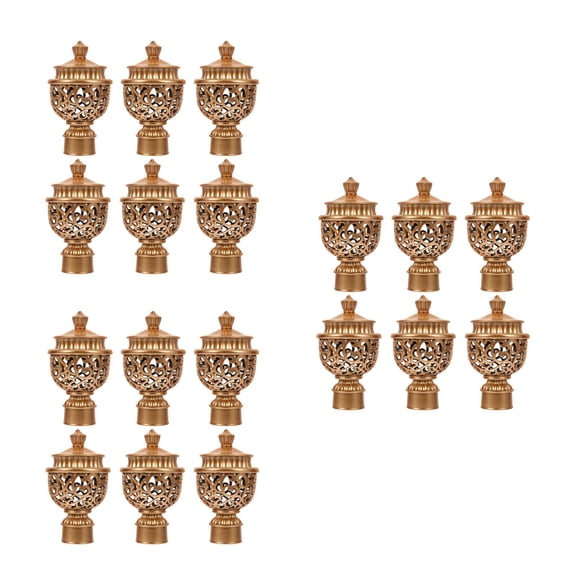 WORGEOUS 18 pcs  Curtain Rod End Finials Flower Pattern Drapery Rod End Cover Roman Rod Curtain Rod End Cap for Living Room Window Hardware Curtain Rod End Top