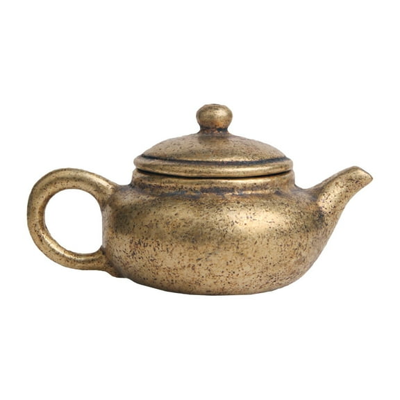 FUEENIRVA Vintage Brass Teapot Decor Golden Fine Craftsmanship for Decor