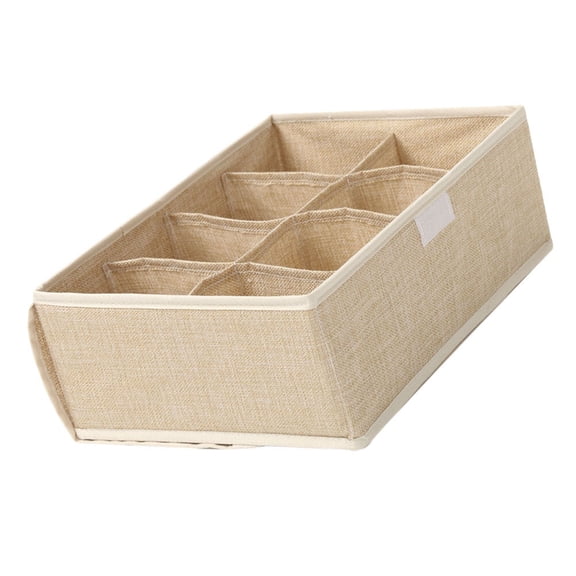 BESTYASH Khaki Bra and Socks Organizer Box with Multi-Purpose Grids for Home Storage and Closet Organization