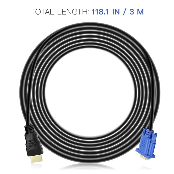WORGEOUS 1-Pack High-Speed Monitor Cable, Black, Connection Cable with High Bandwidth for Clear Display Performance