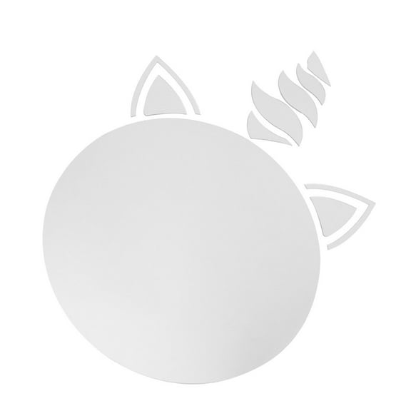 BESTYASH 1Pack Unicorn Shape Mirror Sticker Silver Acrylic for Wall Decor