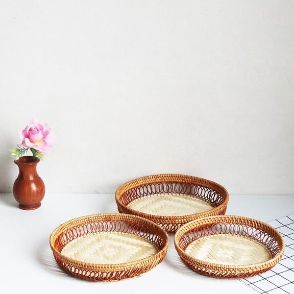 WORGEOUS 1Pc Hand Woven Fruit Basket For Home Use In Kitchen And Living Spaces