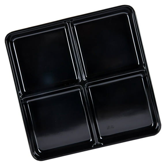 BESTYASH mine Divided Snack Plate, Black, Multi-Grids, Large Capacity, Home
