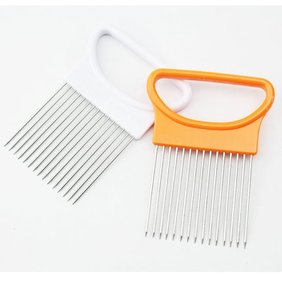 WORGEOUS 1Pcs Kitchen Slicing Assistant Tool and Onion Holder for Home Cooks and Chefs with Stainless Steel