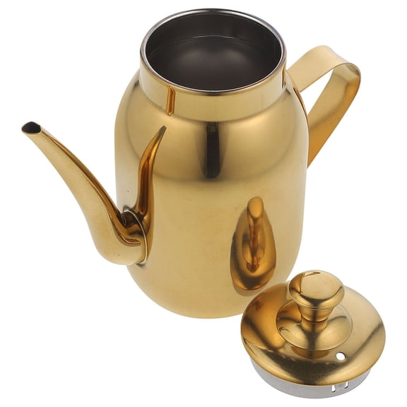 BESTYASH Stainless Steel Oil Container with Grease Storage Pot, Kitchen Supply Set in Golden Finish, and Practical