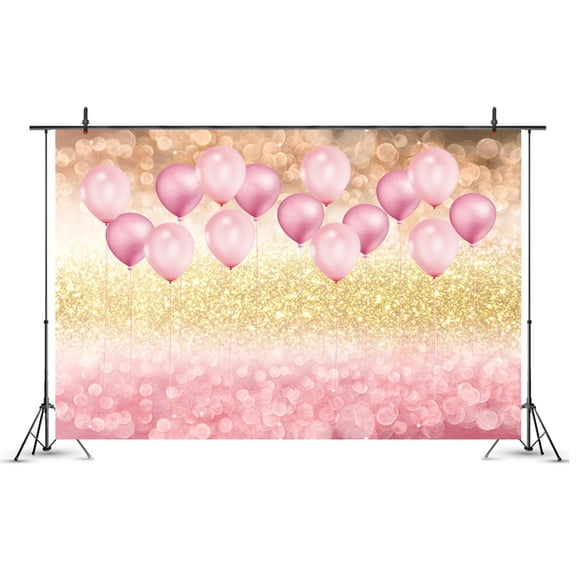 BESTYASH 1Pc Photo Backdrop Pink Balloon Pattern Cloth for Photography and Home Decoration