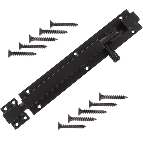 BESTYASH Black Sliding Latch for Home Use, Aluminum Alloy, Thick Material, Easy to Install, Secure Door Lock Hardware