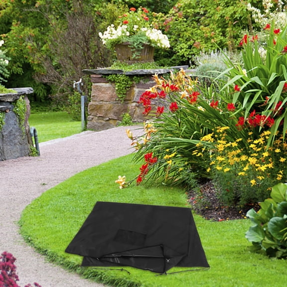 BESTYASH WORGEOUS Foldable Black 420D Oxford Garden Tool Tote for Lawn Tractor Leaf Collection 1Pack