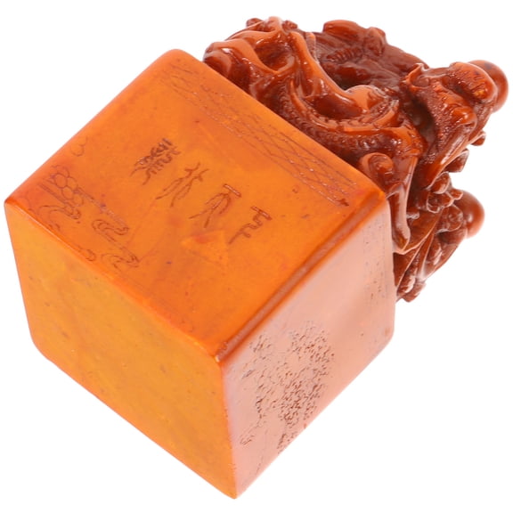 BESTYASH Durable Orange Stone Stamp for Name Carving and DIY Crafts with Traditional Chinese Seal