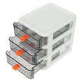 thumbnail image 1 of WORGEOUS 1pc Mini Makeup Storage Box Transparent 3 Layers Drawer Storage Box White, 1 of 8