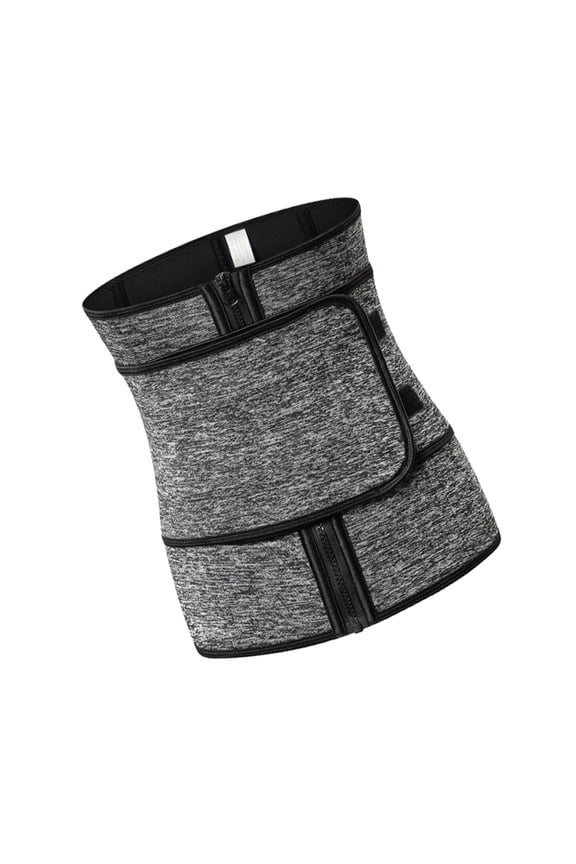 1Pc Grey Waist Trainer Corset Zipper Waistband for Exercise and Posture Support