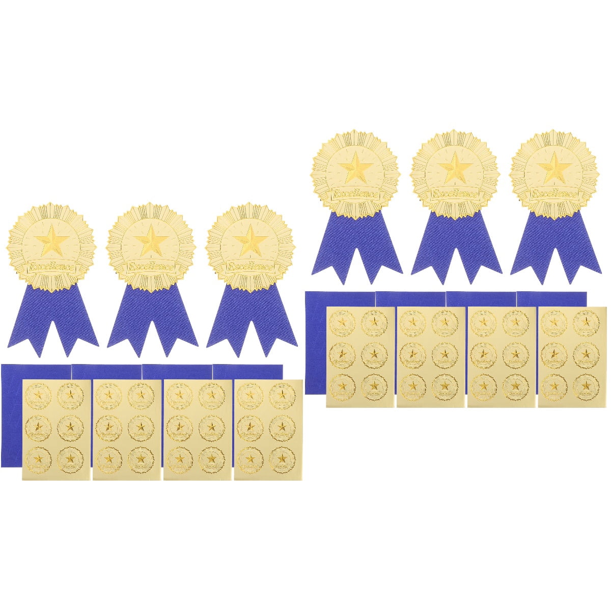 WORGEOUS 2 PCS Certificate Seals with Ribbon Label Award Medal Sticker ...