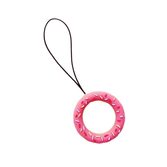 WORGEOUS 2 PCS Hanging Rope Chain -lost Keychain Donut Lanyard for Ladies Pink