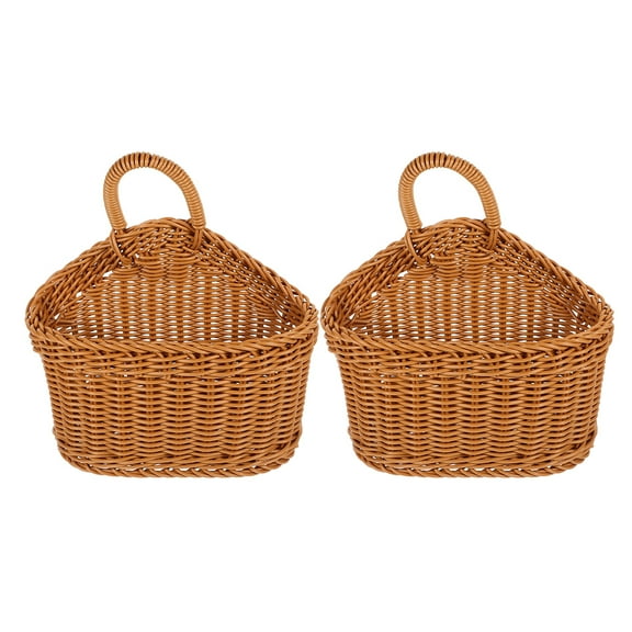 WORGEOUS Set of 2 Small Woven Wall Baskets for Storage and Home Decor, Perfect for Organizing and Displaying