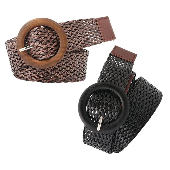 WORGEOUS  2 PCS Wide Waist Belts for Women Corset Weaving Waistband Miss