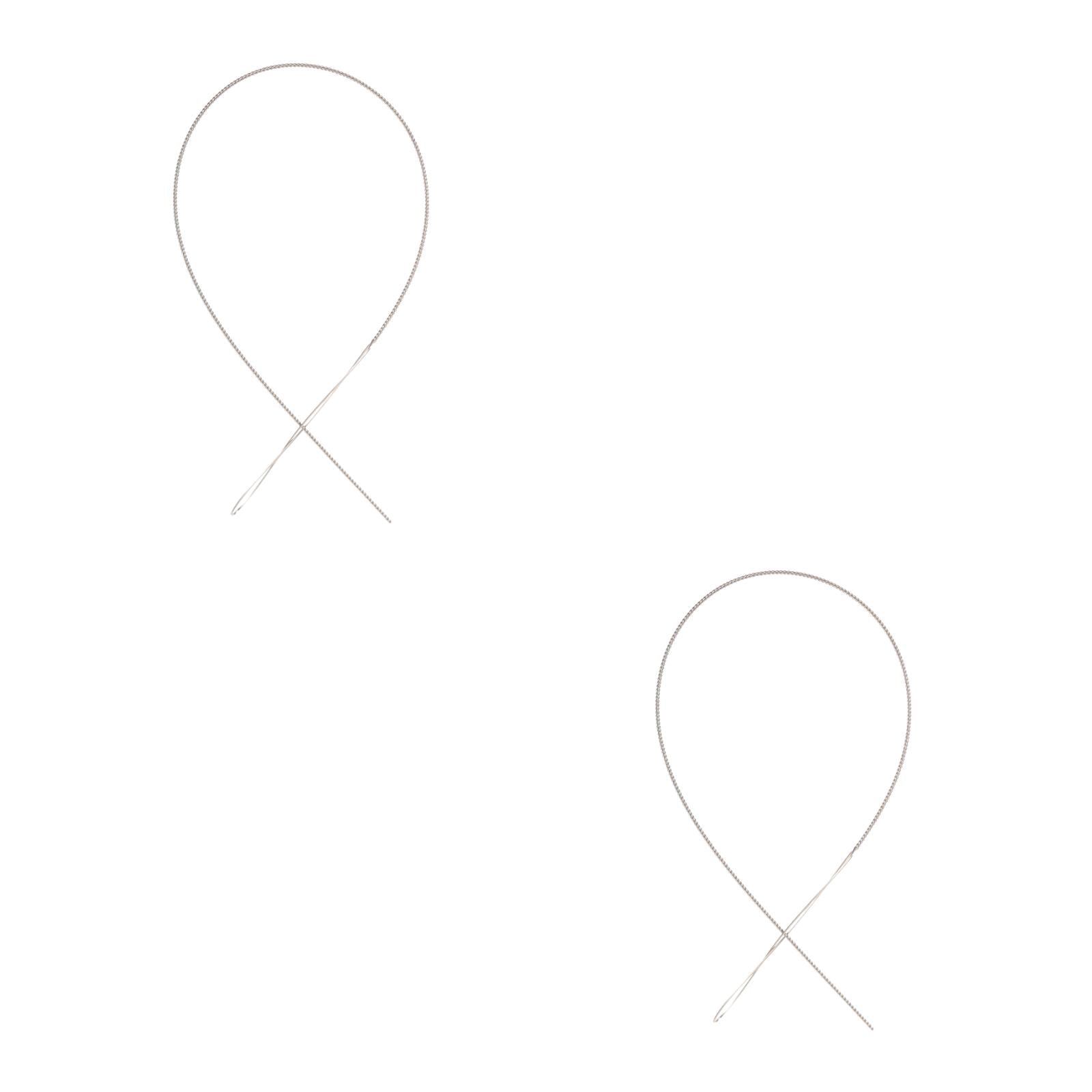 WORGEOUS 2 Packs Beading Needle Bead Crochet Hook Beading Tool Metal Beading Needle For Crafting