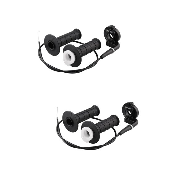 WORGEOUS 2 Pairs Aluminium Motorcycle Hand Grip 22mm 7/8 Inch Throttle Turn Grip 110-250 Motorcycle Modification Quick Handlebar with Throttle Cable (Black)