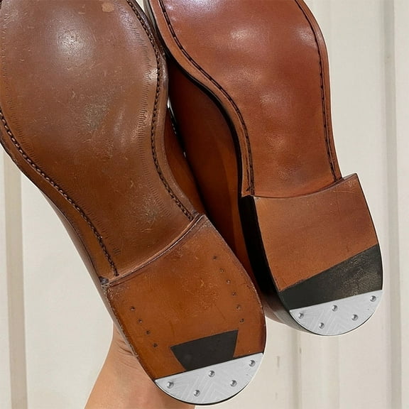 WORGEOUS 2 Pairs Metal Heel Repair Plate for Men Shoes Iron Heel Guard Pads Heel Guard Plate Shoe Protector Pads for Boots Shoe Sole Guards