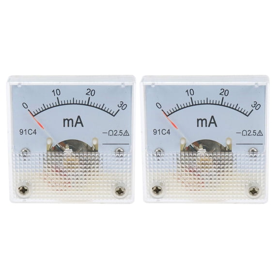White Plastic Analog Current Panel Meter for Home DC Ammeter 0-30mA 2pcs 2.5 Accuracy