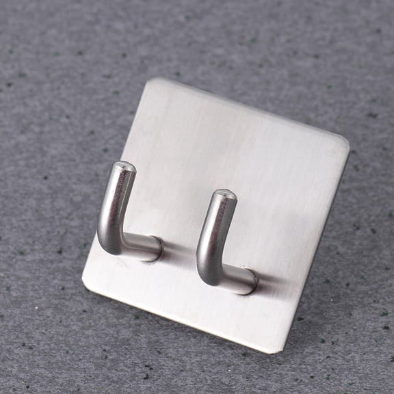 WORGEOUS  2 Pcs Bathroom Hook Wall Mounted Clothes Hanger Key Hooks Rack Heavy Duty Silver