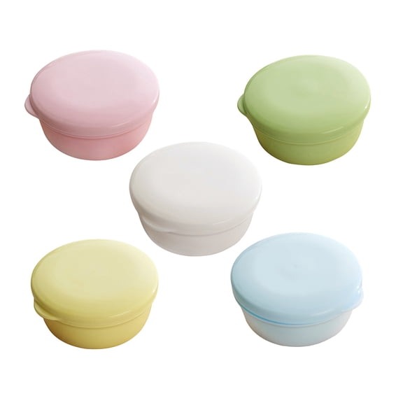 WORGEOUS  2 Pcs Bathroom Soap Container Home Case Wallet Chain Cute Keychains Travel Yellow