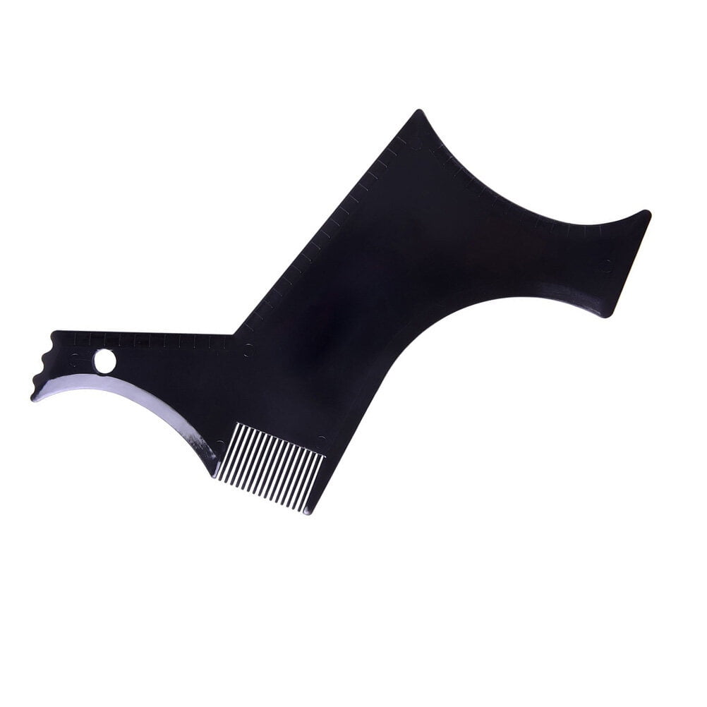 WORGEOUS  2 Pcs Beard Styling Comb Shaping Guide Tool Kit Facial Tools Man Black