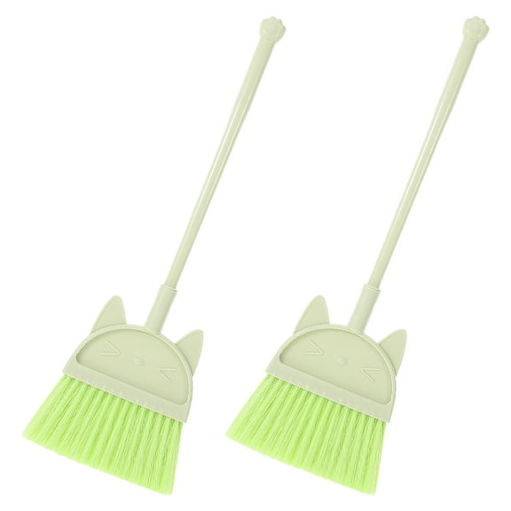WORGEOUS 2 Pcs Children's Broom Baby Toddler 51.00X16.00X3.00CM Light Green