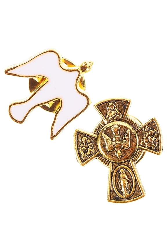 2 Pcs Cross Brooch Creative Scarf Pin Elegant Miss