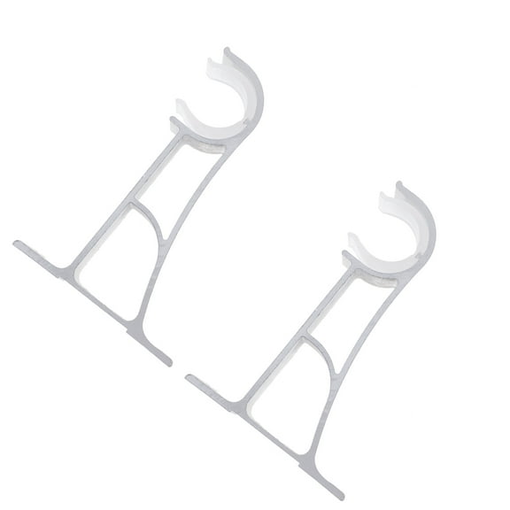 WORGEOUS  2 Pcs Drapes Curtain Poles Tap Curtains Rods Brackets White