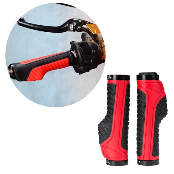 HINTRMENT Rubber Handle Grips Anti-Slip for Bicycle Easy Install Red 2Pcs