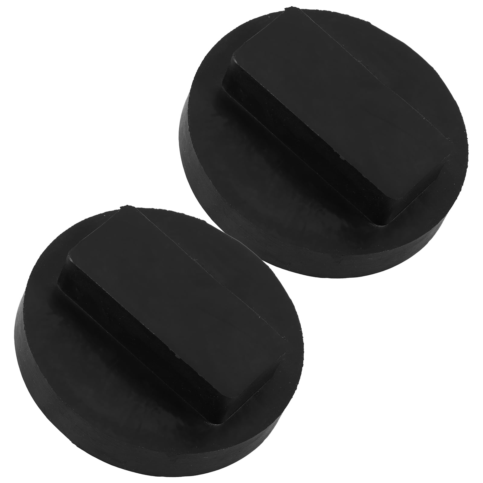 WORGEOUS 2 Pcs Floor Jack Extension Adapter Rubber Support Pad Black