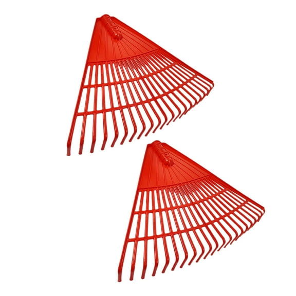 Mobutofu 2Pcs Red Plastic Leaf Rake for Garden Lawn Efficient Yard and Leaf Cleaning