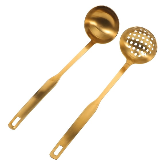 WORGEOUS Set of 2 Hanging Ring Buckets with Stainless Steel Soup Spoons for Classification and Serving