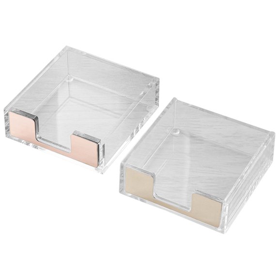 WORGEOUS 2 Pcs Note Box Transparent Memo Pad Holder Dispenser Office