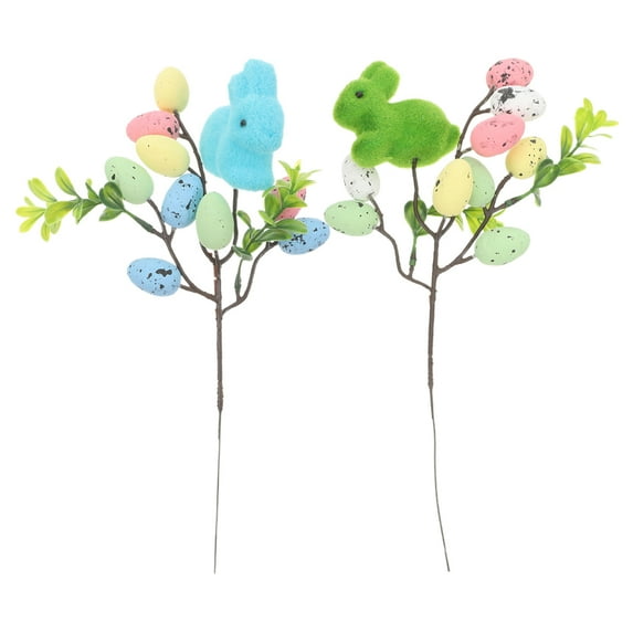 WORGEOUS 2 Pcs Ornament Faux Chicken Eggs Easter Bunny -in