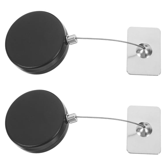 WORGEOUS 2 Pcs Remote Control Draw Rope Anti-theft Wire Rope Lock 10.00X4.00X1.70CM Black