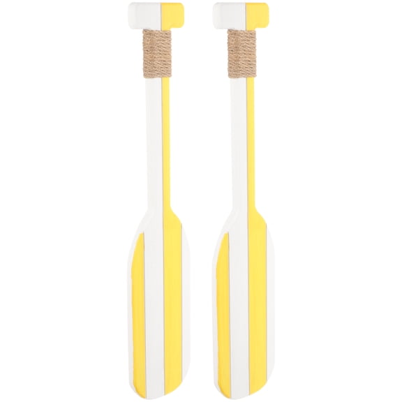 WORGEOUS 2 Pcs Retro Oars Home Sea Decor Beach for Decoration Yellow