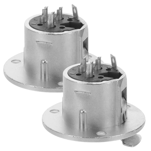 WORGEOUS  2 Pcs Socket Adapter Microphone Female Mount Jack Connector Cable Cables Silver