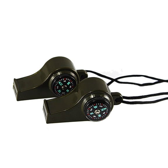 WORGEOUS 2 Pcs Survivability Equipment Outdoor Survival Neck Strap Whistle Thermometer