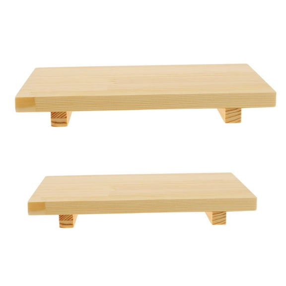 Mobutofu Wood Sushi Plate 2Pcs 10.6x7.1In