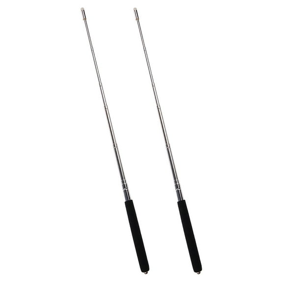 Pointer for Teaching Use Stainless Steel and Sponge Black Extendable 2pcs