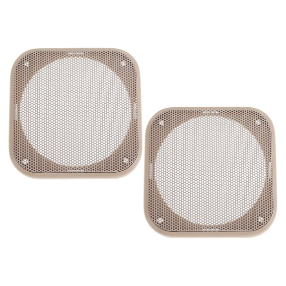 WORGEOUS 2 Pcs Velvet Belt Speaker Grille Speaker Grill Covers 10.80X10.80X1.50CM Beige