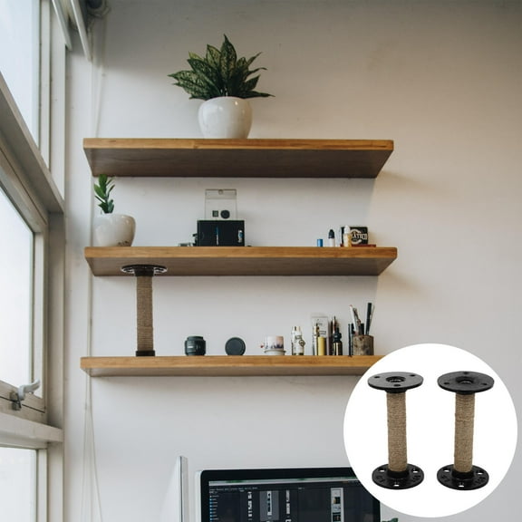 SWETRACE Retro Style Iron Racks Light Brown 2Pcs 4.7x2.6x2.6in