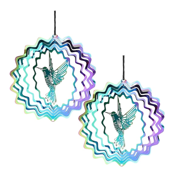WORGEOUS  2 Pcs Wind Socks and Spinners Outdoor Hummingbird Spinning Chime