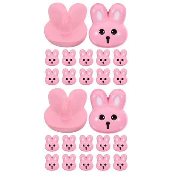 WORGEOUS 2 Pieces Buttons for Babies Handle Rabbit Buttons Child 1.70X1.50X1.00CM Pink