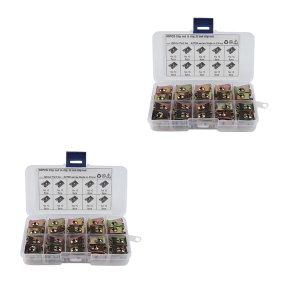 WORGEOUS 2-Pack U Clips Nut Set, Manganese Steel Spire Screw Spring Nuts for Secure Fastening